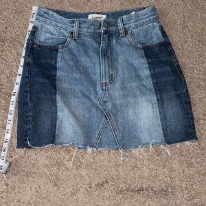Evidnt Women's Two-Tone Denim Mini Skirt
